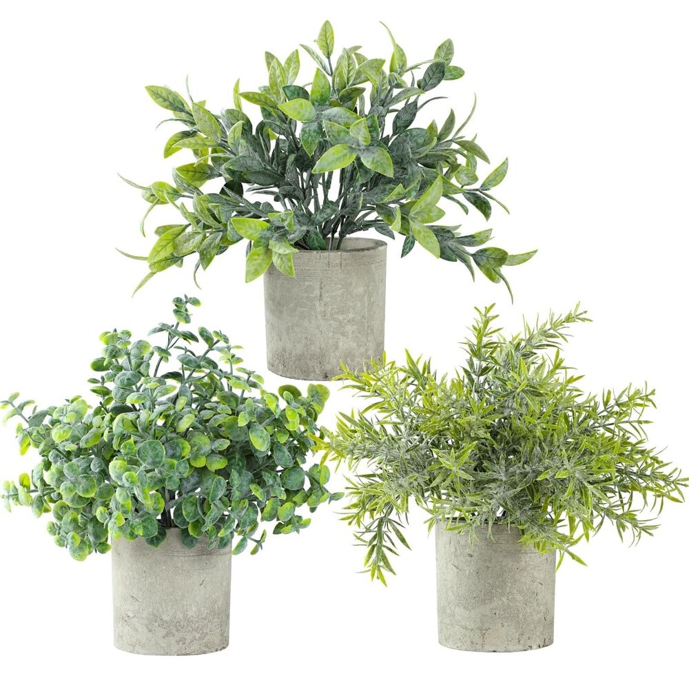 Meinature Artificial Eucalyptus Plants (3 Pack)